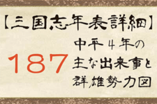 【三国志年表詳細】187年の主な出来事と群雄勢力図
